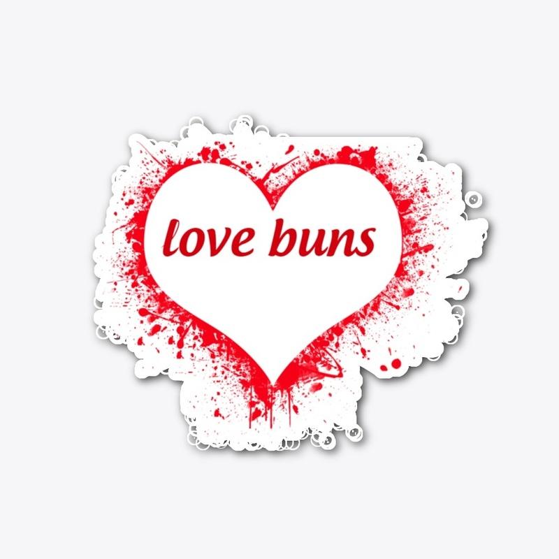 Splatter Heart Love Buns